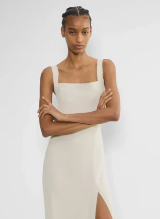 90s Slit Satin Midi Dress