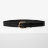 Accent Solid Brass Leather Wide Belt Accent Solid Brass Leather Wide Belt