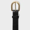 Accent Solid Brass Leather Wide Belt Accent Solid Brass Leather Wide Belt