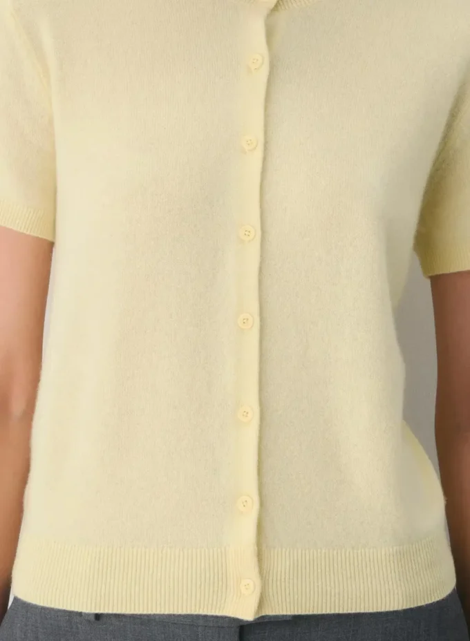 Bare Cashmere Shortsleeve Crew Cardigan Bare Cashmere Shortsleeve Crew Cardigan