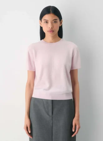 Bare Cashmere Shortsleeve Crew Sweater