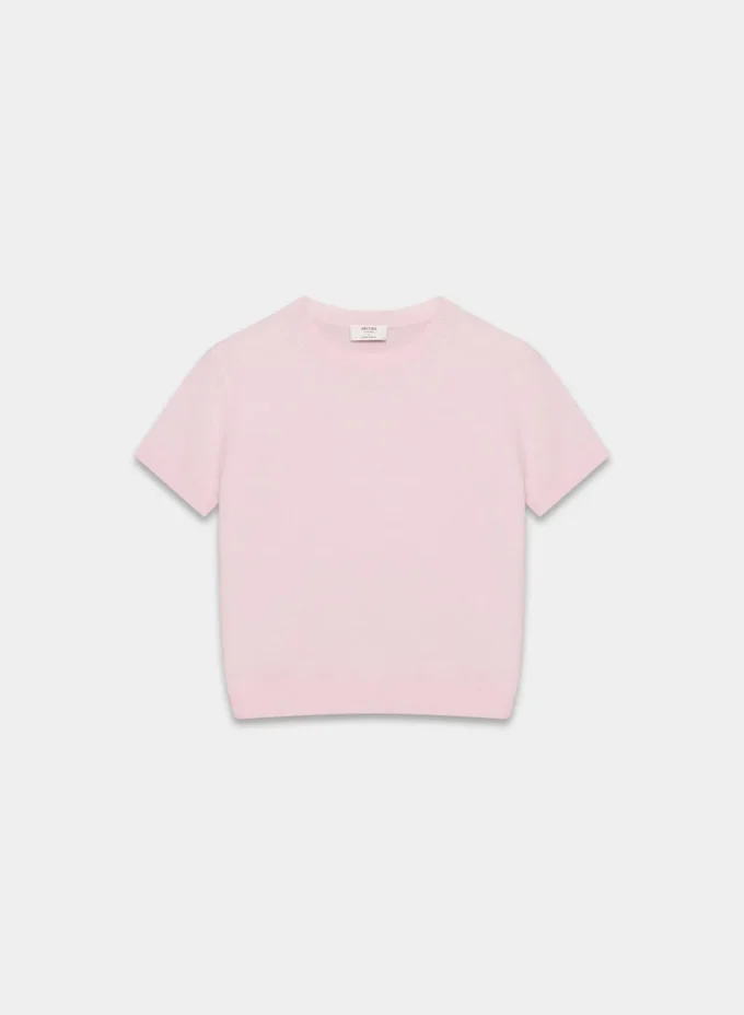 Bare Cashmere Shortsleeve Crew Sweater