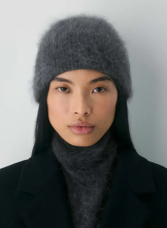 Brushed Cashmere Cuffed Beanie