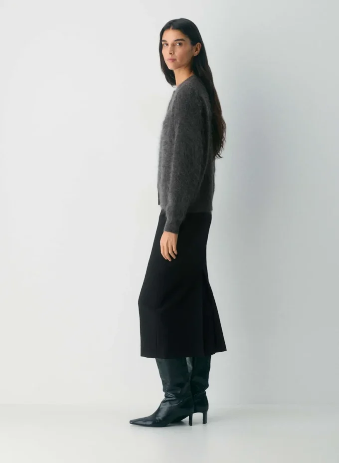 Brushed Cashmere Relaxed Crew Cardigan