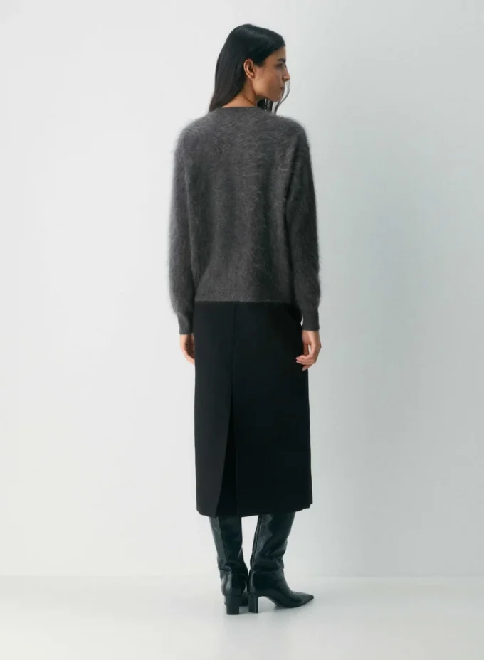 Brushed Cashmere Relaxed Crew Cardigan