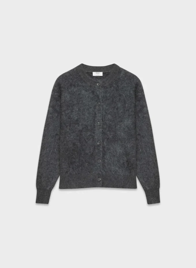 Brushed Cashmere Relaxed Crew Cardigan