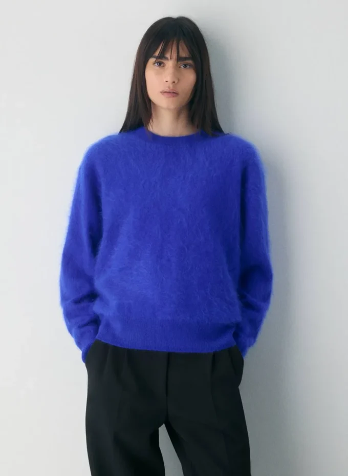 Brushed Cashmere Relaxed Crew Sweater