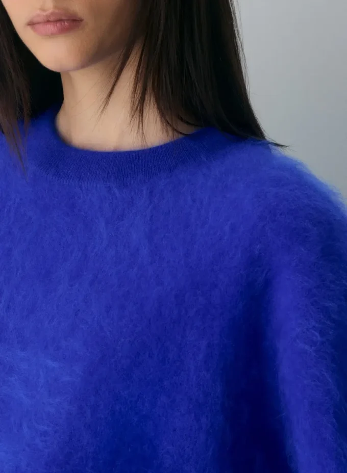 Brushed Cashmere Relaxed Crew Sweater