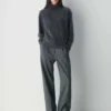 Brushed Cashmere Relaxed Turtleneck