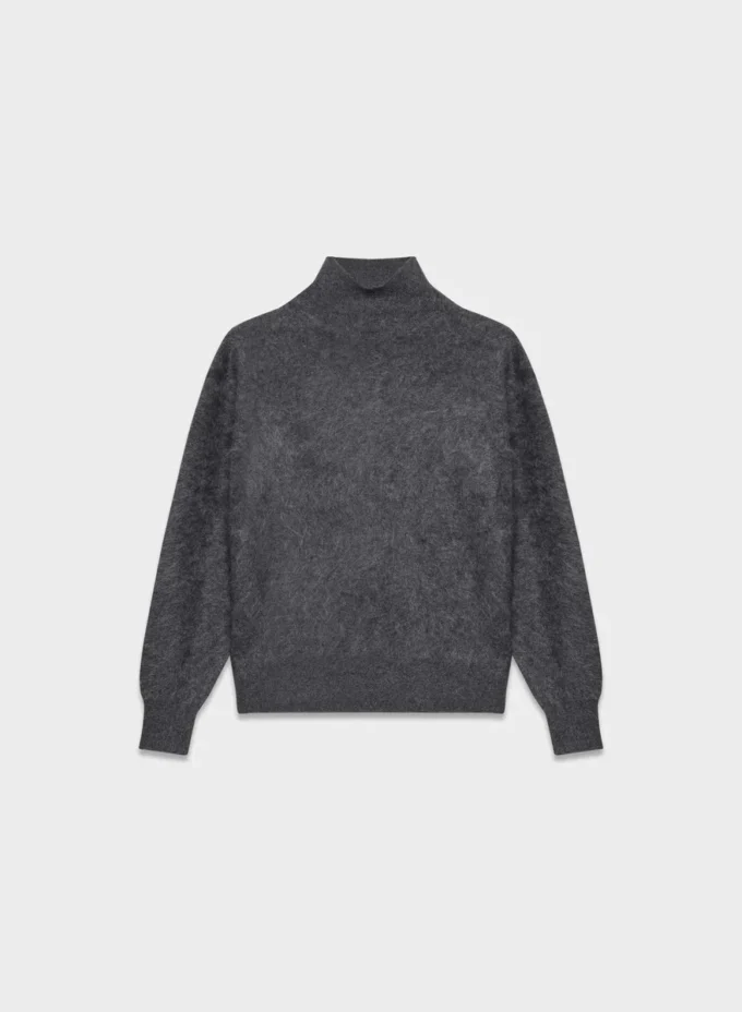 Brushed Cashmere Relaxed Turtleneck