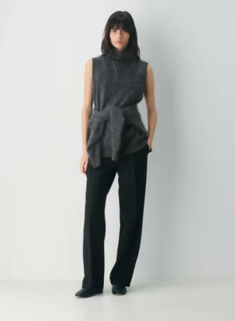 Brushed Cashmere Relaxed Turtleneck Tank