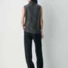 Brushed Cashmere Relaxed Turtleneck Tank