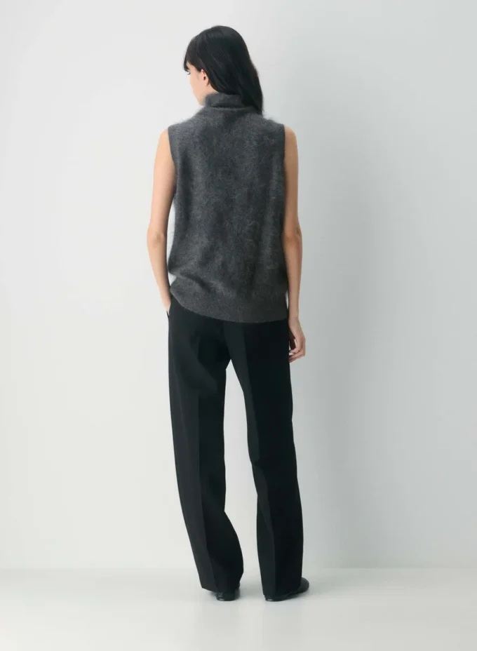 Brushed Cashmere Relaxed Turtleneck Tank