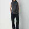 Brushed Cashmere Relaxed Turtleneck Tank