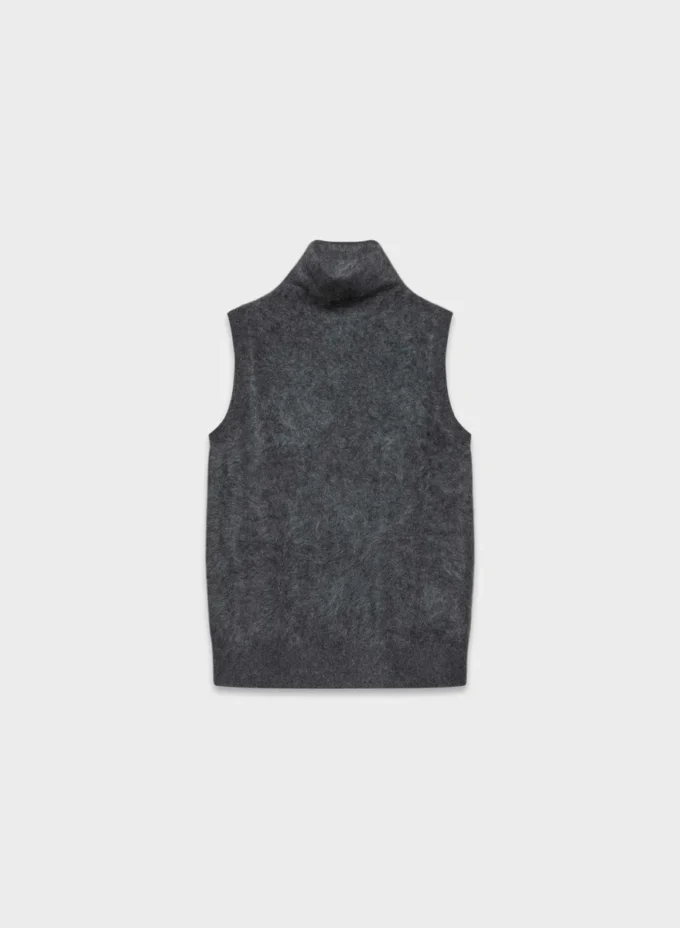 Brushed Cashmere Relaxed Turtleneck Tank