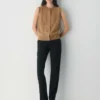 Brushed Cashmere Sleeveless Cardigan