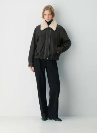 Calle Leather Aviator Jacket