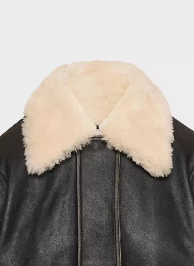 Calle Leather Aviator Jacket