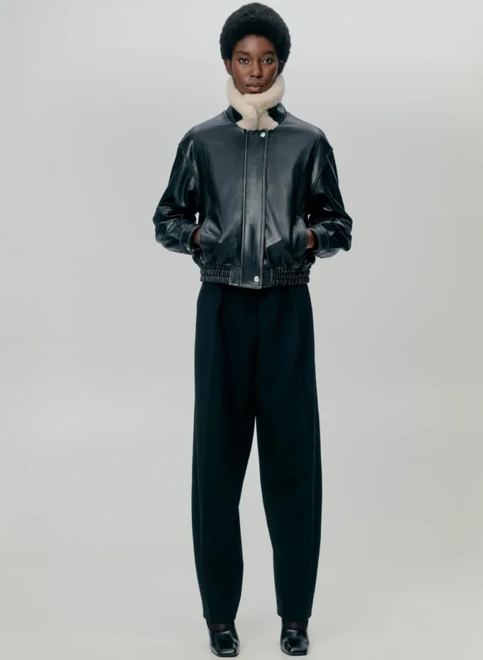 Calle Leather Aviator Jacket