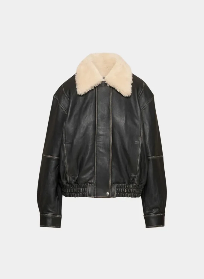 Calle Leather Aviator Jacket