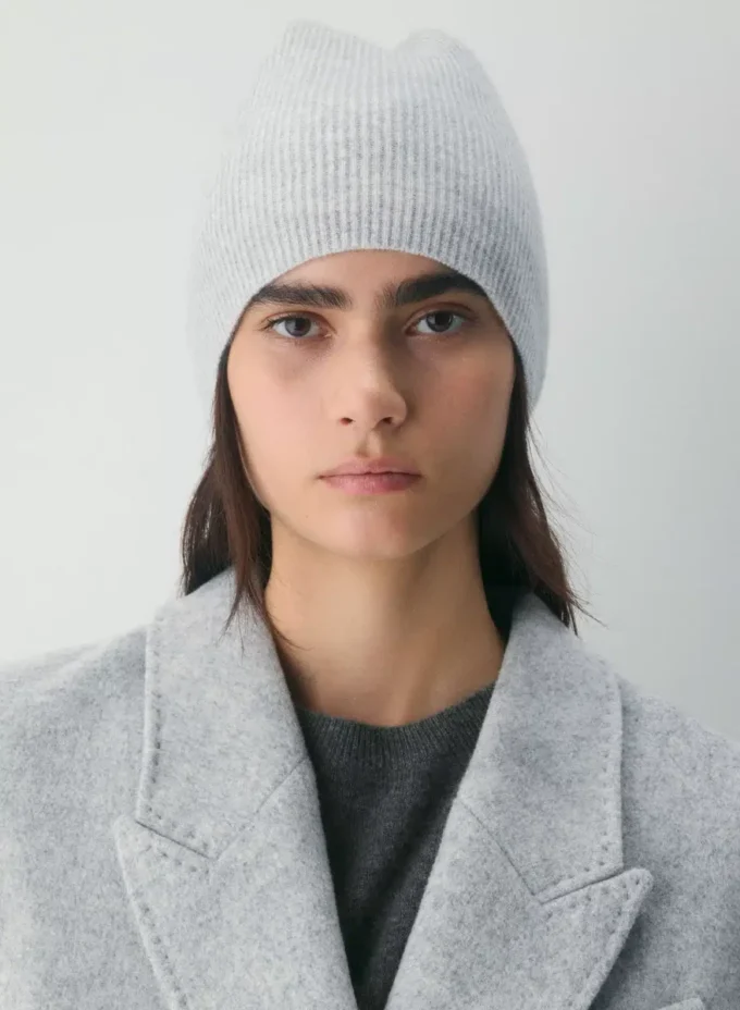 Cashmere Rib Slouchy Beanie