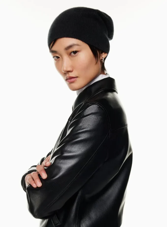 Cashmere Rib Slouchy Beanie