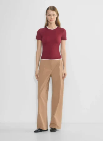 Chino Hi-rise Wide Pleated Pant