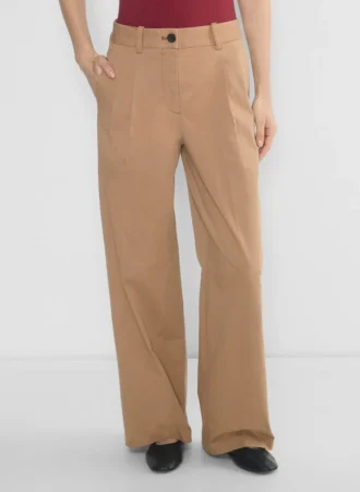 Chino Hi-rise Wide Pleated Pant