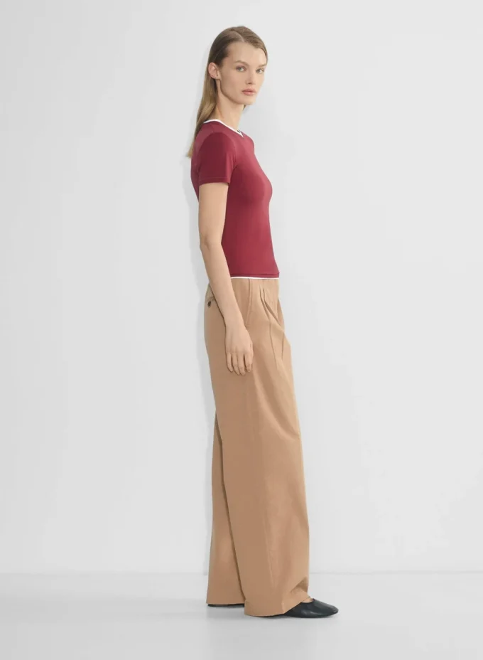 Chino Hi-rise Wide Pleated Pant