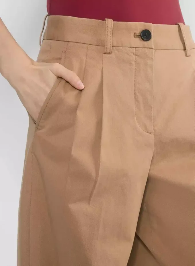 Chino Hi-rise Wide Pleated Pant
