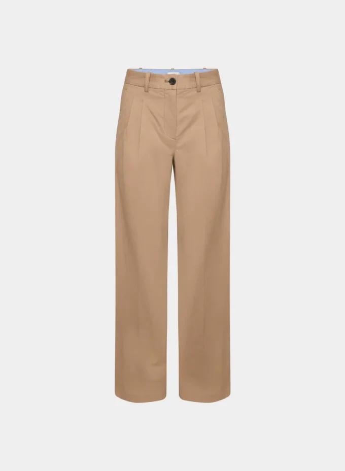 Chino Hi-rise Wide Pleated Pant