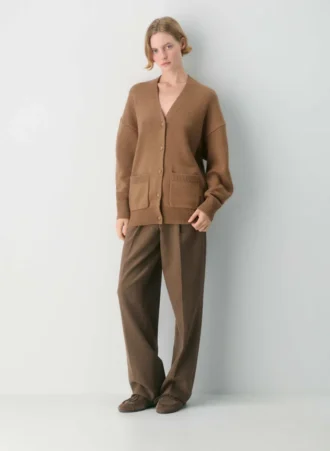 Chunky Merino Wool V-neck Cardigan