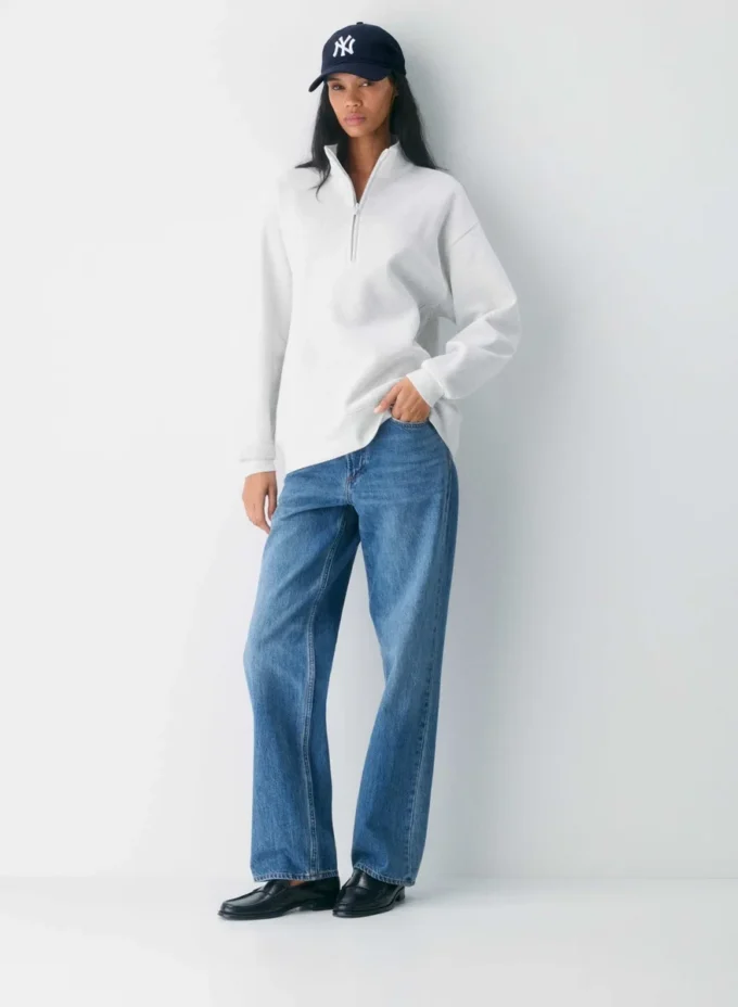 Cozy Sweatfleece Boyfriend 1/2 Zip Sweatshirt