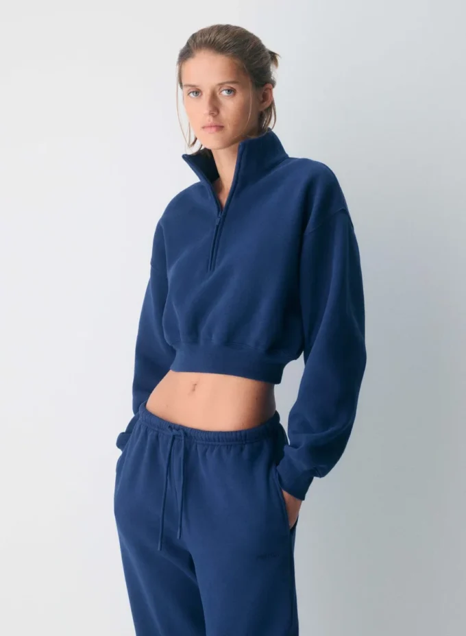 Cozy Sweatfleece Boyfriend Crop 1/2 Zip Cozy Sweatfleece Boyfriend Crop 1/2 Zip