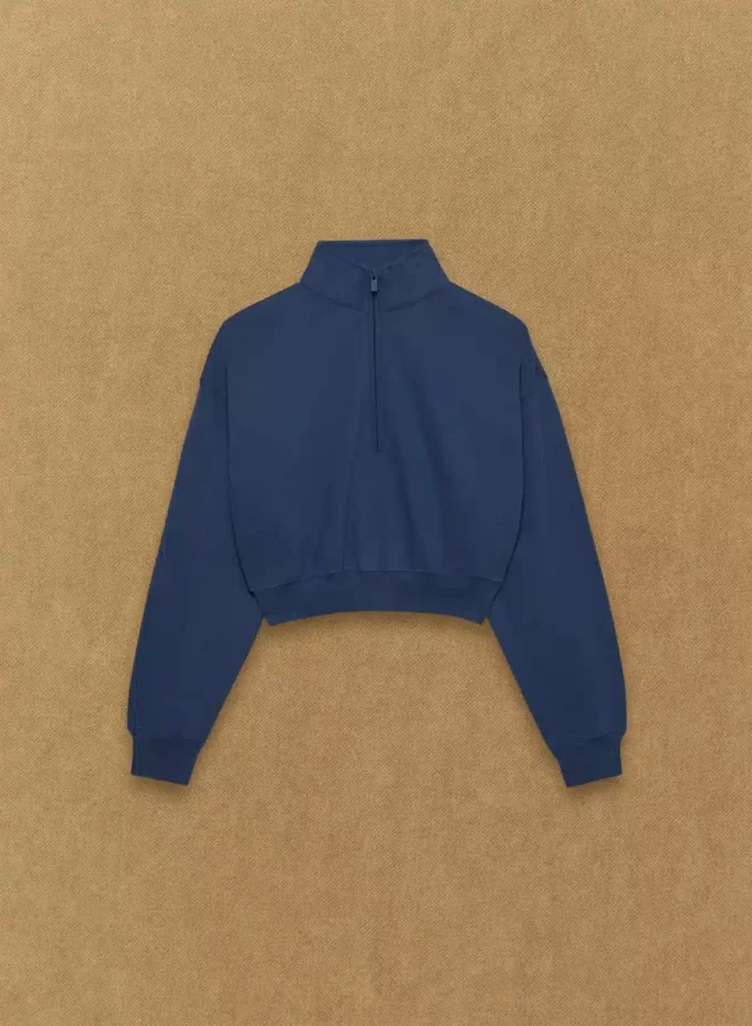 Cozy Sweatfleece Boyfriend Crop 1/2 Zip Cozy Sweatfleece Boyfriend Crop 1/2 Zip