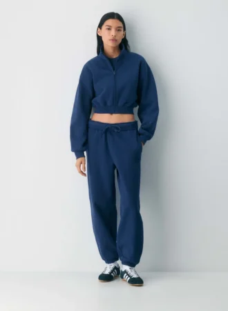 Cozy Sweatfleece Boyfriend Mock Crop Zip-up Cozy Sweatfleece Boyfriend Mock Crop Zip-up