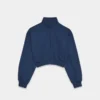 Cozy Sweatfleece Boyfriend Mock Crop Zip-up