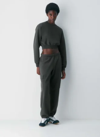 Cozy Sweatfleece Perfect Crew Crop Sweatshirt