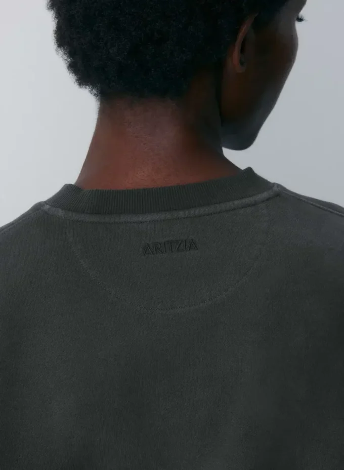 Cozy Sweatfleece Perfect Crew Crop Sweatshirt