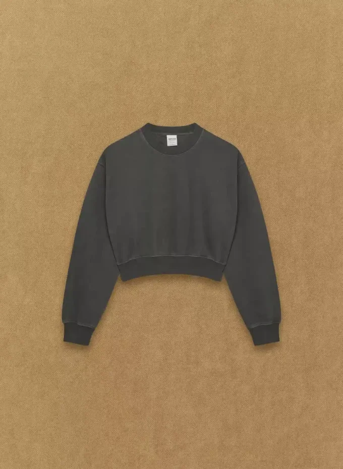 Cozy Sweatfleece Perfect Crew Crop Sweatshirt