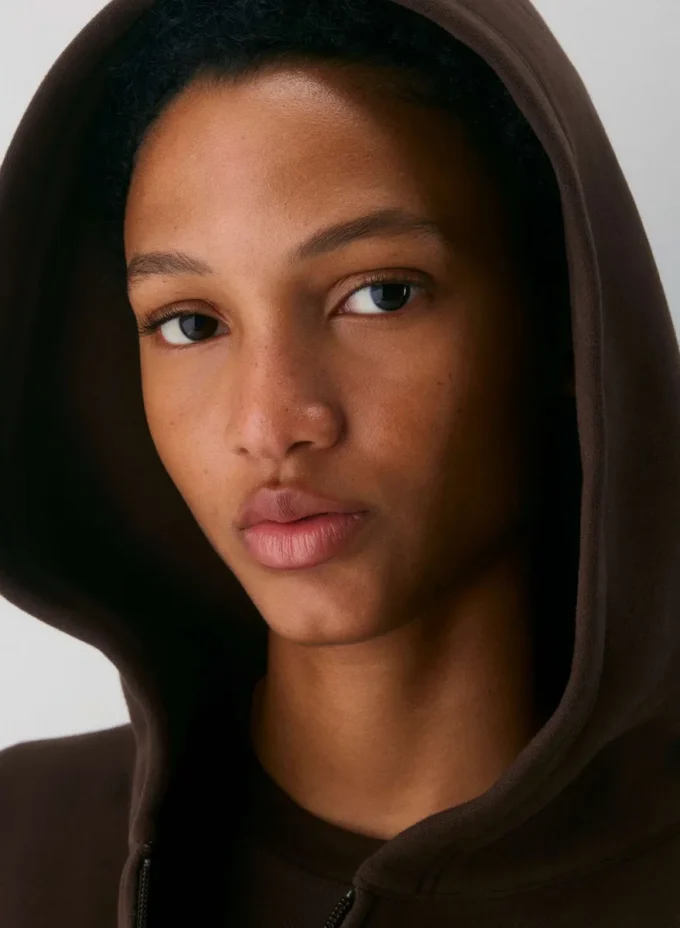 Cozy Sweatfleece Perfect Crop Zip Hoodie