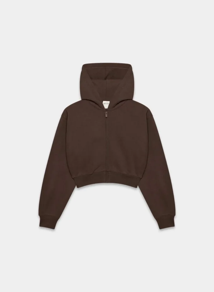 Cozy Sweatfleece Perfect Crop Zip Hoodie