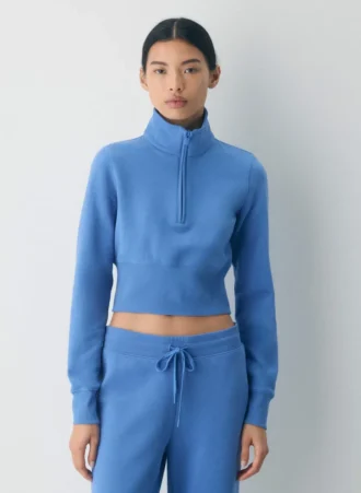 Cozy Sweatfleece Snug Hi-rib 1/2 Zip Mockneck