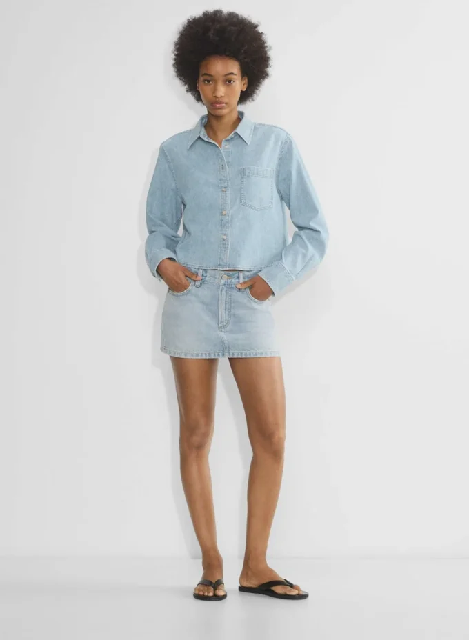 Denim Forum The ’80s Comfy Waist Denim Shirt Denim Forum The ’80s Comfy Waist Denim Shirt