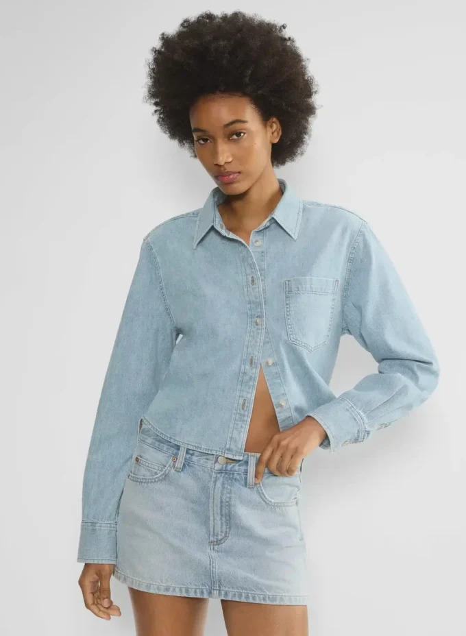 Denim Forum The ’80s Comfy Waist Denim Shirt Denim Forum The ’80s Comfy Waist Denim Shirt