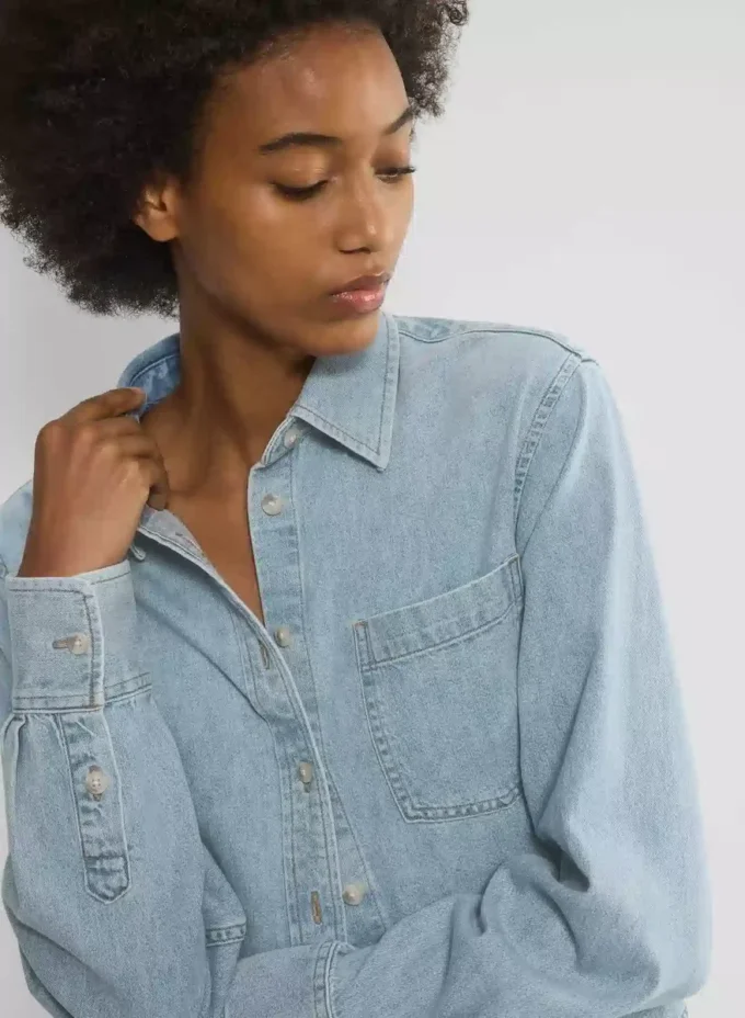 Denim Forum The ’80s Comfy Waist Denim Shirt Denim Forum The ’80s Comfy Waist Denim Shirt