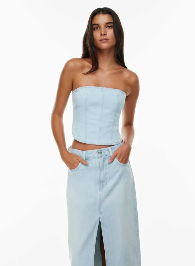 Denim Forum The ’90s Debbie Denim Bustier Denim Forum The ’90s Debbie Denim Bustier