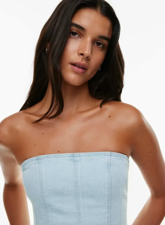 Denim Forum The ’90s Debbie Denim Bustier Denim Forum The ’90s Debbie Denim Bustier