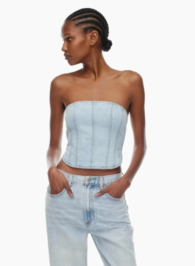 Denim Forum The ’90s Debbie Denim Bustier Denim Forum The ’90s Debbie Denim Bustier