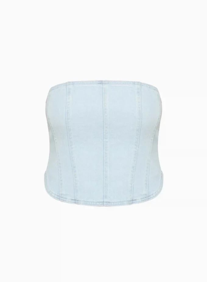 Denim Forum The ’90s Debbie Denim Bustier Denim Forum The ’90s Debbie Denim Bustier